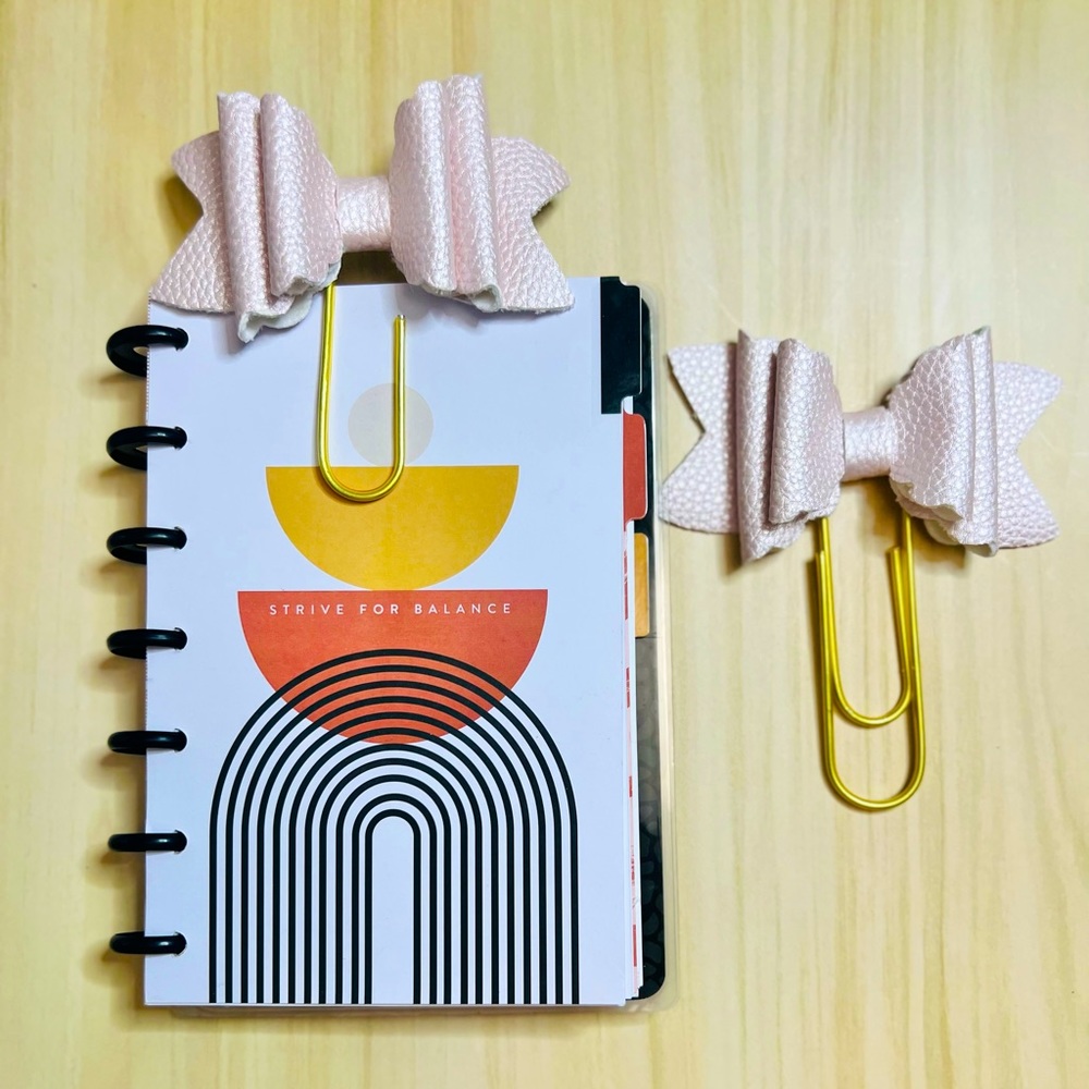Happy planner Bow paper clips Jumbo size 2 pcs pink blush